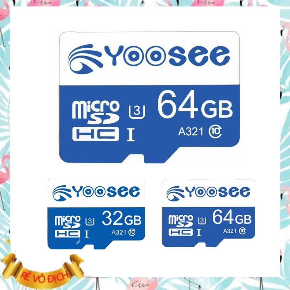 Thẻ nhớ 32GB/ 64GB YOOSEE Class 10 hỗ trợ quay video 4K chuyện dụng cho Camera IP wifi, Smartphone, loa đài | BigBuy360 - bigbuy360.vn