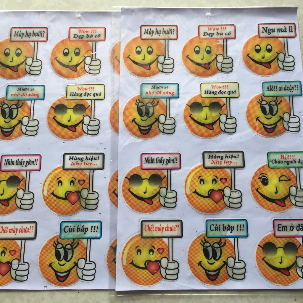 DECAL 3D MẶT TRÒN VÀ NHỮNG CÂU NÓI HOT HIT
