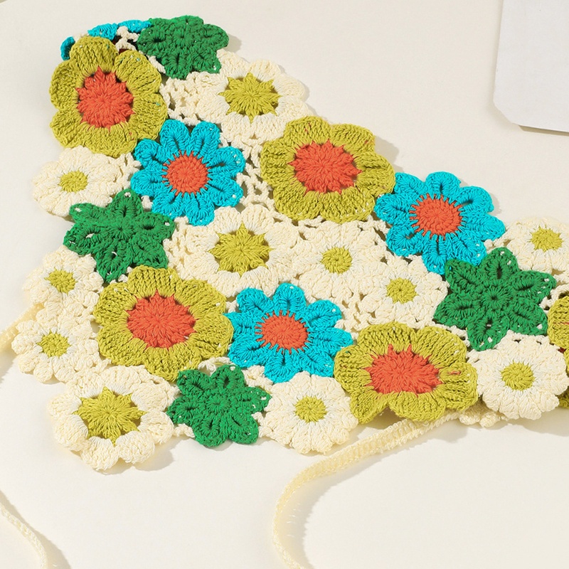 Khăn Trùm Đầu Dệt Kim Chống Nắng Nhiều Màu Sắc Hình Tam Giác Cho Nữ