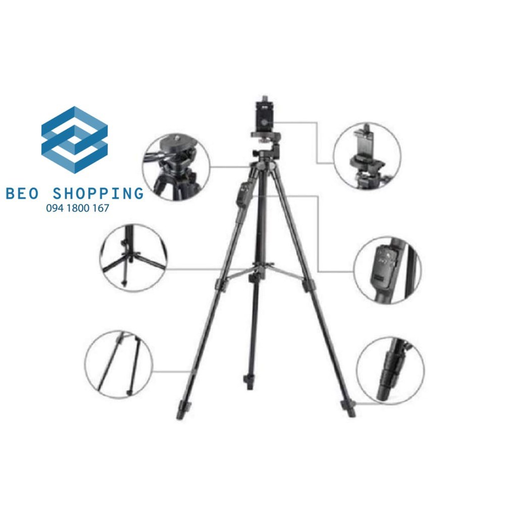 Chân Máy Ảnh Tripod Yungteng 3388, Giá Đỡ Bluetooth Cao Cấp Chuyên Dùng ChO Điện Thoại Camera Model 2020