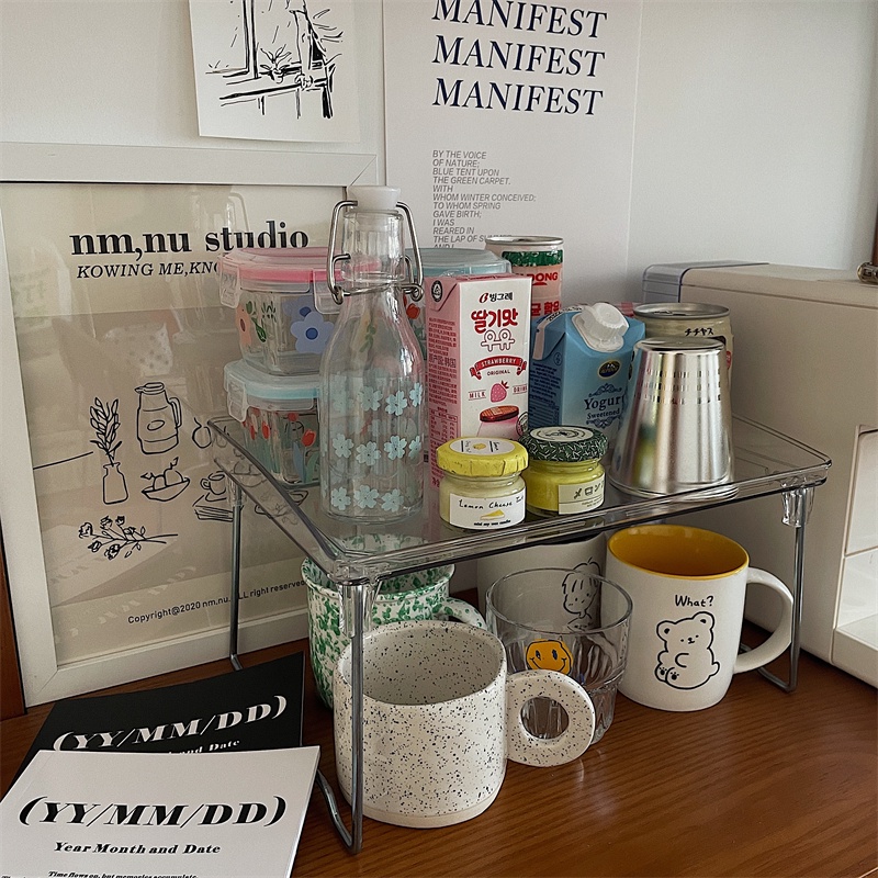 Kệ đựng đồ để bàn trong suốt đa năng tiện dụng cho nhà bếp