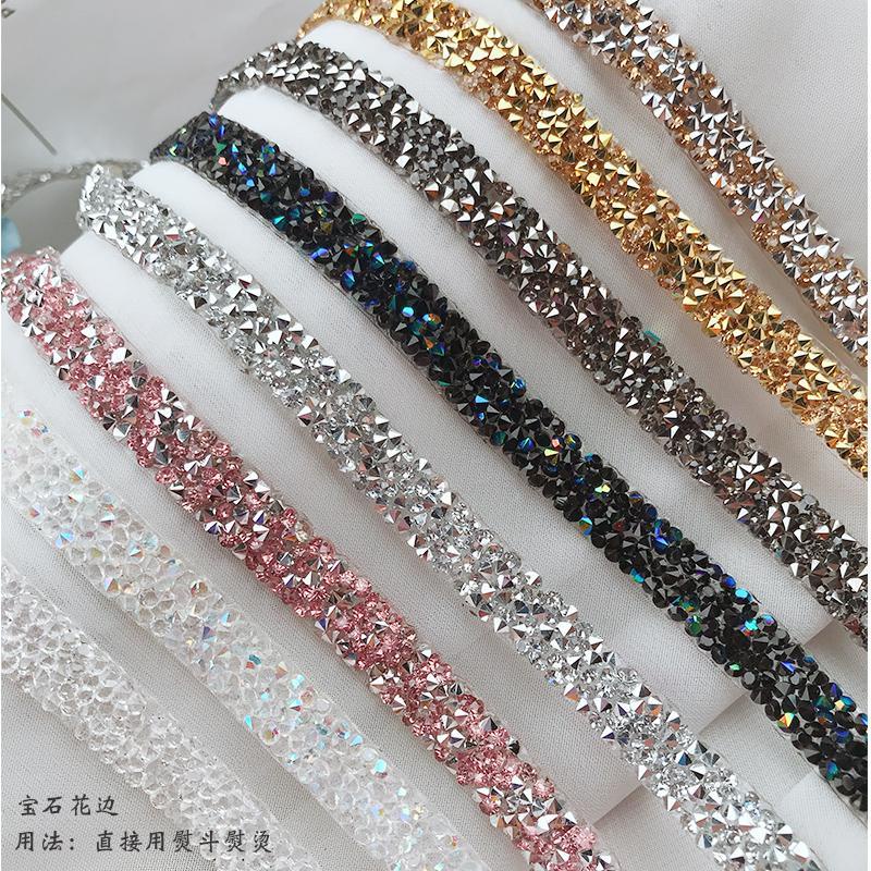 Phụ Kiện Trang Trí Mũ / Váy Cưới Bằng Ren Đính Đá Quý Và Dây Xích Kích Thước Hot DIY