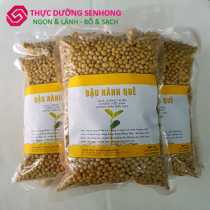 Đậu nành quê (1kg - Non GMO) Giống thuần chủng Việt Nam chuyên làm sữa đậu, làm natto