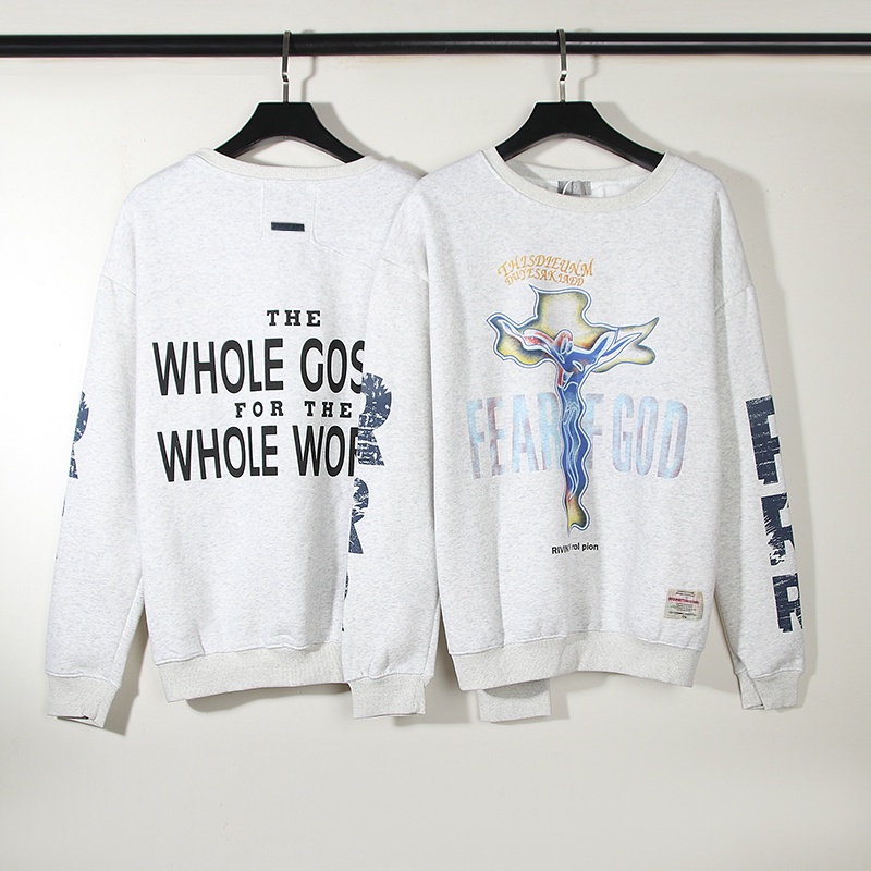 Áo sweater RRR123 x In Chữ Thập graffiti Đường Phố Cá Tính