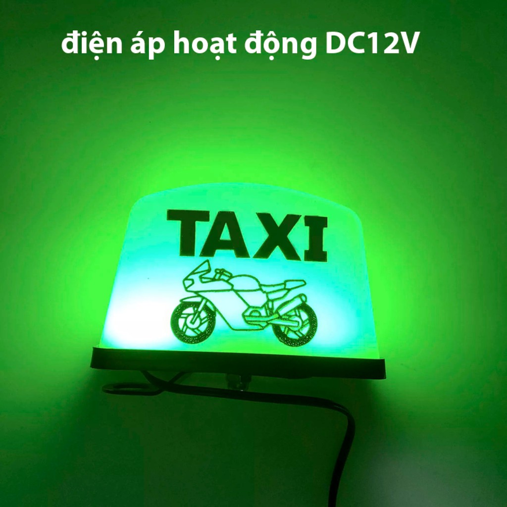 Đèn TAXI gắn chân kính hậu xe máy Xanh lá DC 12V