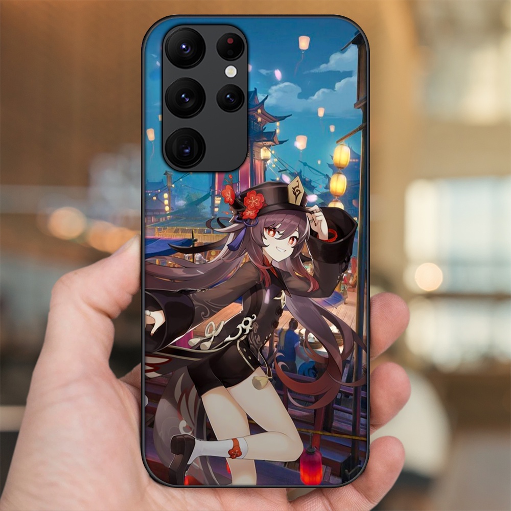 Ốp lưng Samsung S20 Ultra viền đen in hình Hutao Genshin Impact