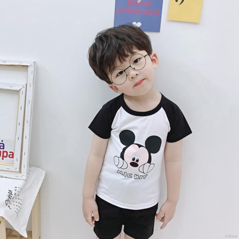 Set áo thun tay ngắn + quần short dễ thương cho bé gái