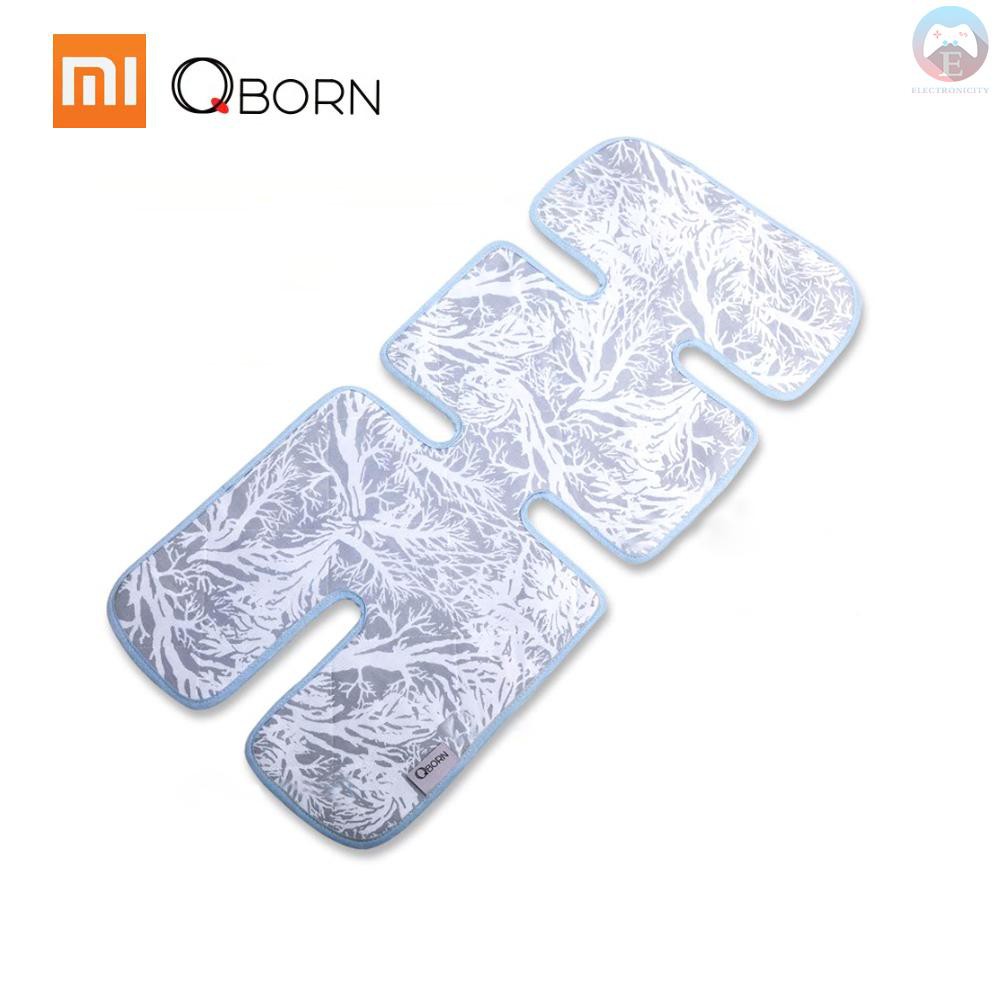 Ê Xiaomi QBORN Baby Summer Ice Silk Mat Stroller Seat Chair Cushion Cart Seat Plant Fiber Stroller Seat Infant Cushion Cover Cool Mat for kids