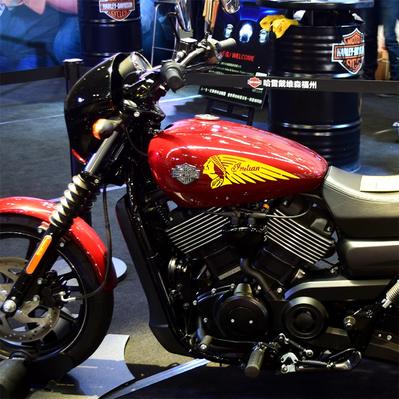 Phong cách điêu khắc đầu lông vũ của Ấn Độ Xe máy Sticker phản quang Đề can bình xăng cho Harley Davidson Road King Classic Street Glide