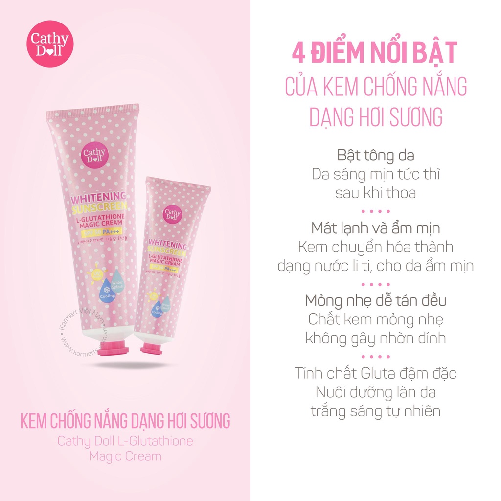 Kem Chống Nắng Cathy Doll Whitening Magic Cream SPF50 PA+++ 138ml