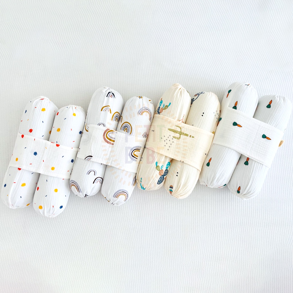 Gối chặn cho bé sơ sinh PETIT BEBE muslin thoáng khí họa tiết thiên nhiên trẻ ngủ ngon