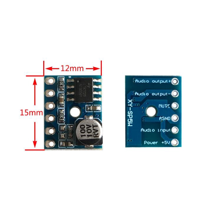 Bảng mạch khuếch đại âm thanh đơn sắc kỹ thuật số loại D 5128 5W độ méo thấp XY-SP5W