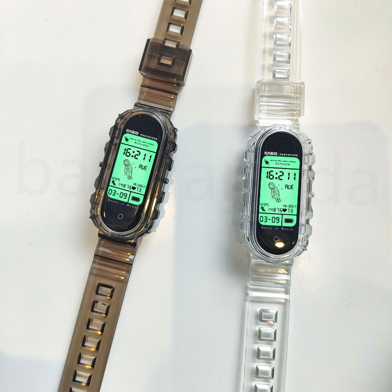 Dây đeo đồng hồ bằng silicon trong suốt dành cho đồng hồ thông minh Xiaomi Mi Band 6 5 4 3
