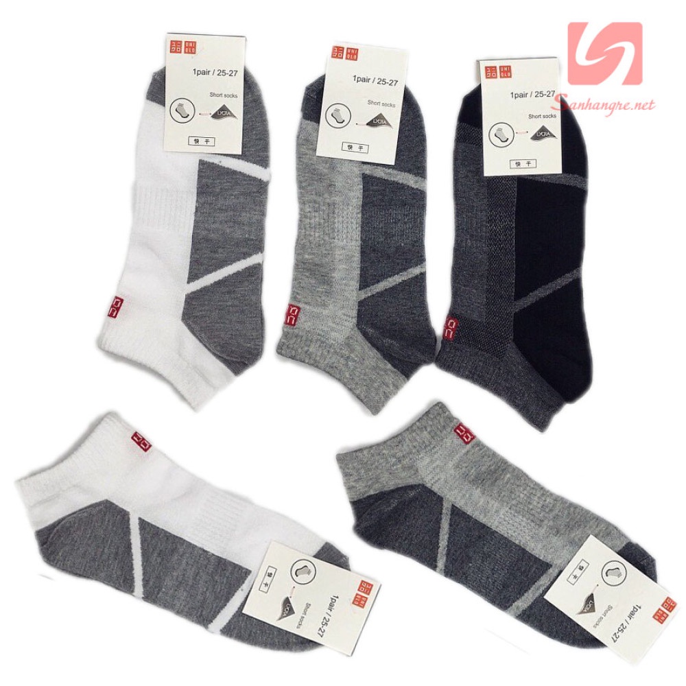 Combo 5 Đôi Tất Nam, Vớ Nam cổ thấp Chất cotton dày dặn, Kháng khuẩn, khử mùi, co giãn tốt YUNA