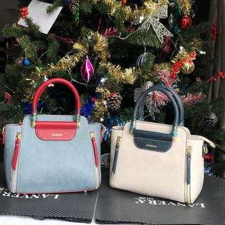 [HÀNG CHÍNH HÃNG] Túi xách tay nữ Doodoo 2 dây kéo hàng hiệu nhập khẩu chính hãng