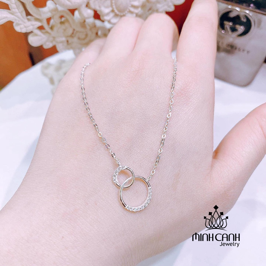 Dây Chuyền Bạc 2 Vòng Tròn Đính Đá - Minh Canh Jewelry