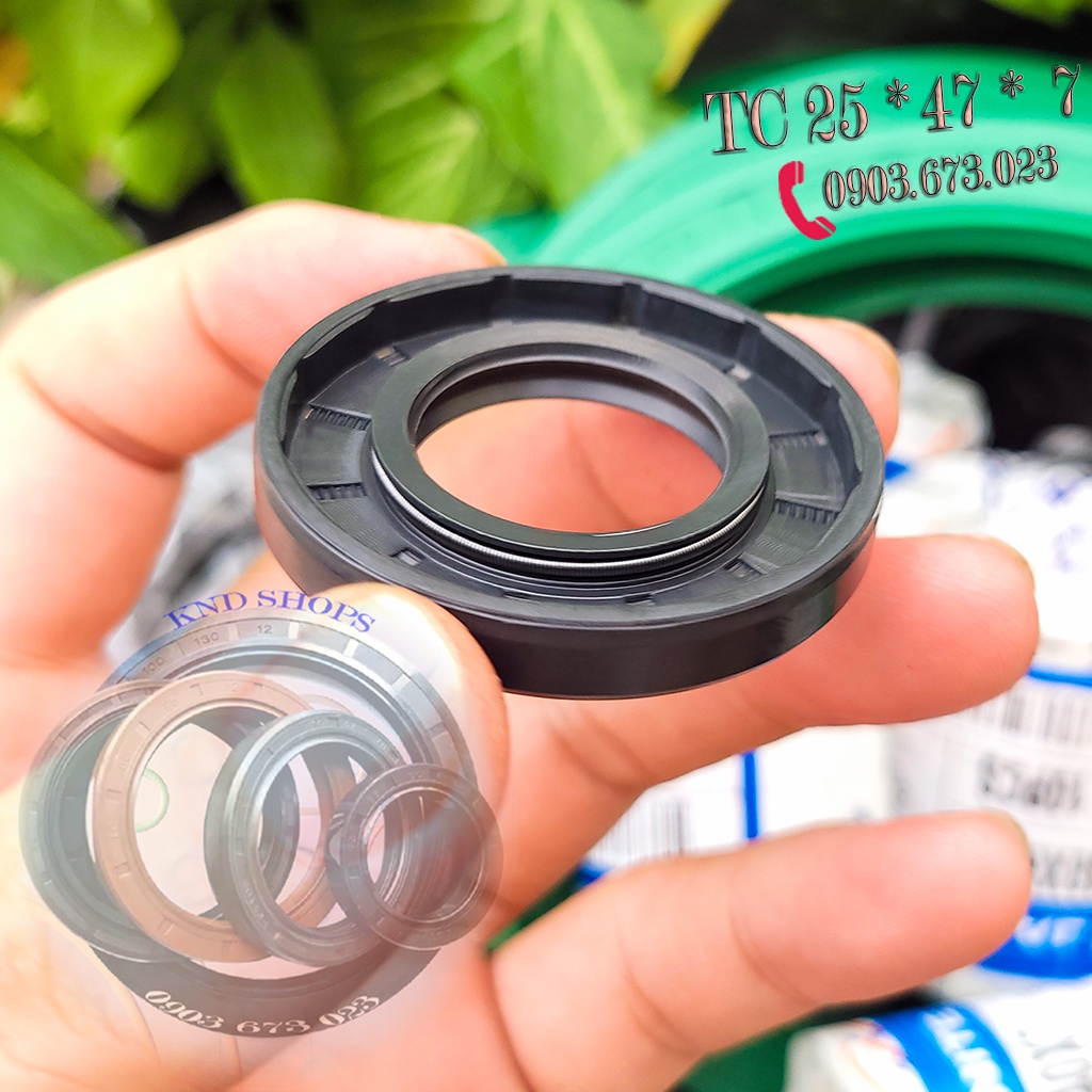 Phớt dầu TC 25*47*7, Phớt lò xo chặn nhớt trục máy cấy lúa và máy sản xuất gạch men | KND Shops