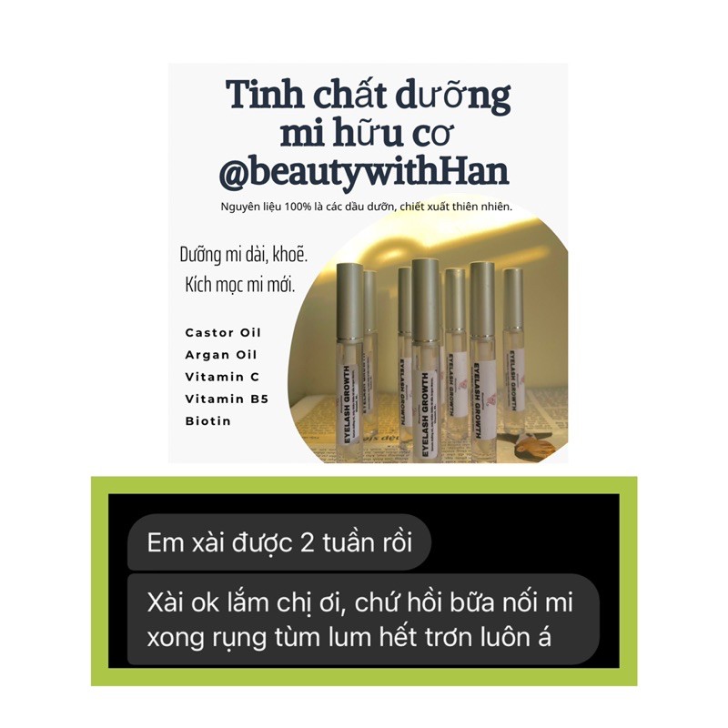 Tinh chất dưỡng dài mi - mày hữu cơ @beautywithHan