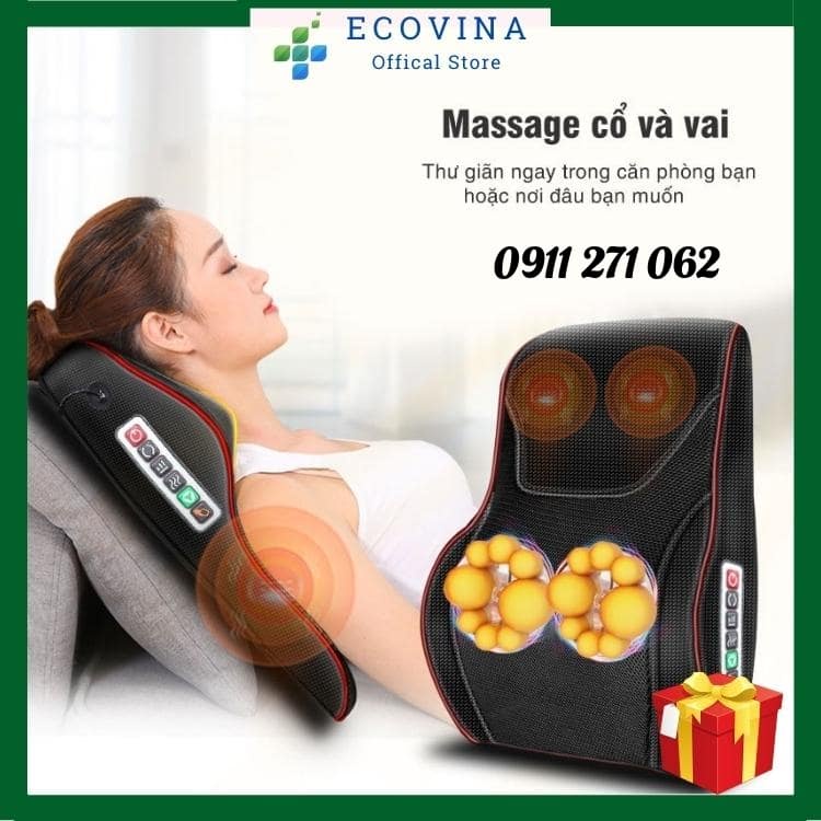Gối Massage Cổ, Vai Gáy, Máy Mát Xa Lưng và Cổ Hồng Ngoại 5.0