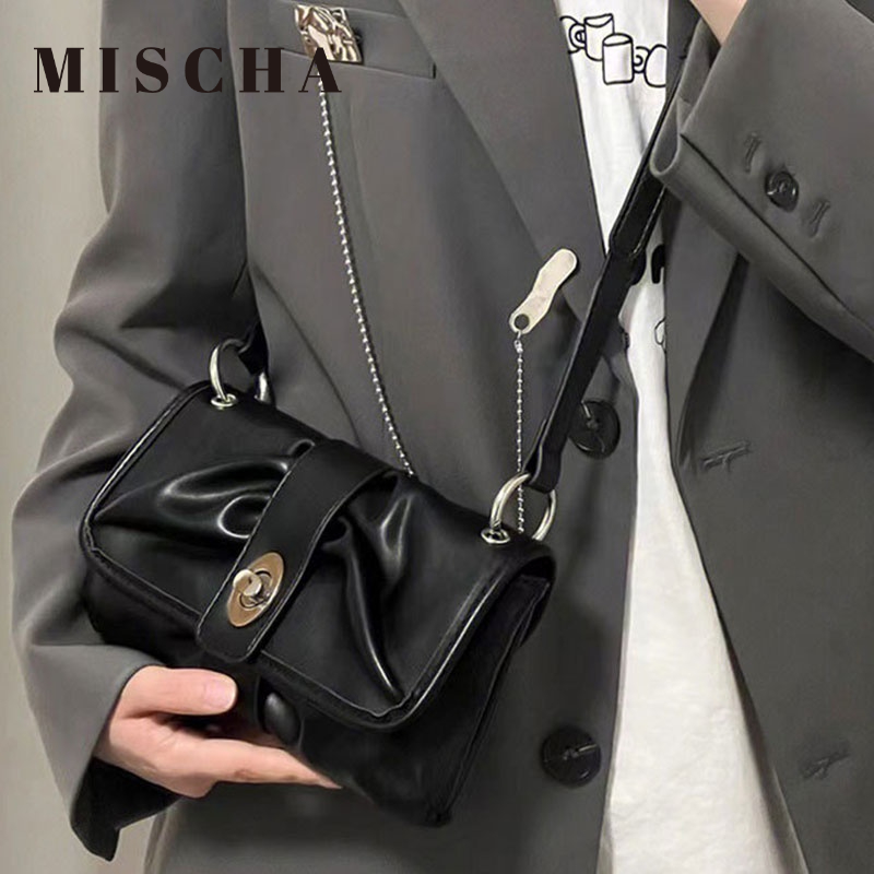 Mischa Túi Đeo Chéo Vai Bằng Da PU Màu Trơn Thời Trang Hàn Quốc Chất Lượng Cao