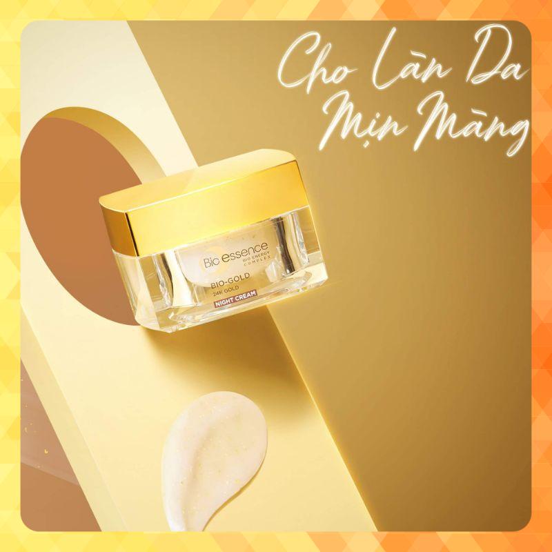 Kem dưỡng da ngăn ngừa lão hóa  Bio-Essence Bio Gold Night Cream ban đêm chiết xuất tinh chất vàng 24k 40g