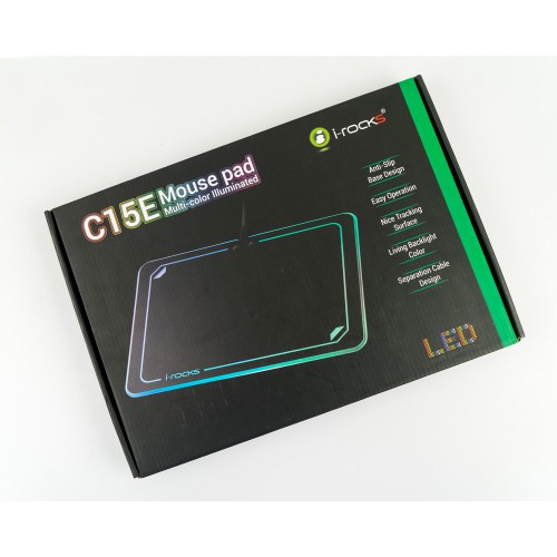 Bàn di chuột RGB I-Rock C15E-Kích thước 360x260x5.3 mm I Mouse Pad Led RGB IRock C15E