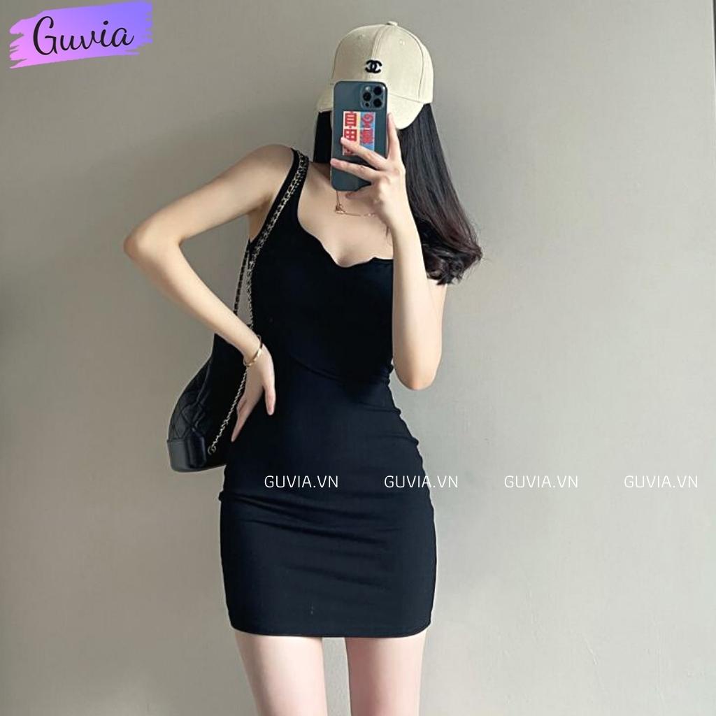 Đầm Váy bA Lỗ Body SÁT NÁCH CỔ XẺ V bA lỖ Nữ Thun Gân Kiểu Đẹp Ôm Gợi Cảm GUVIA | BigBuy360 - bigbuy360.vn