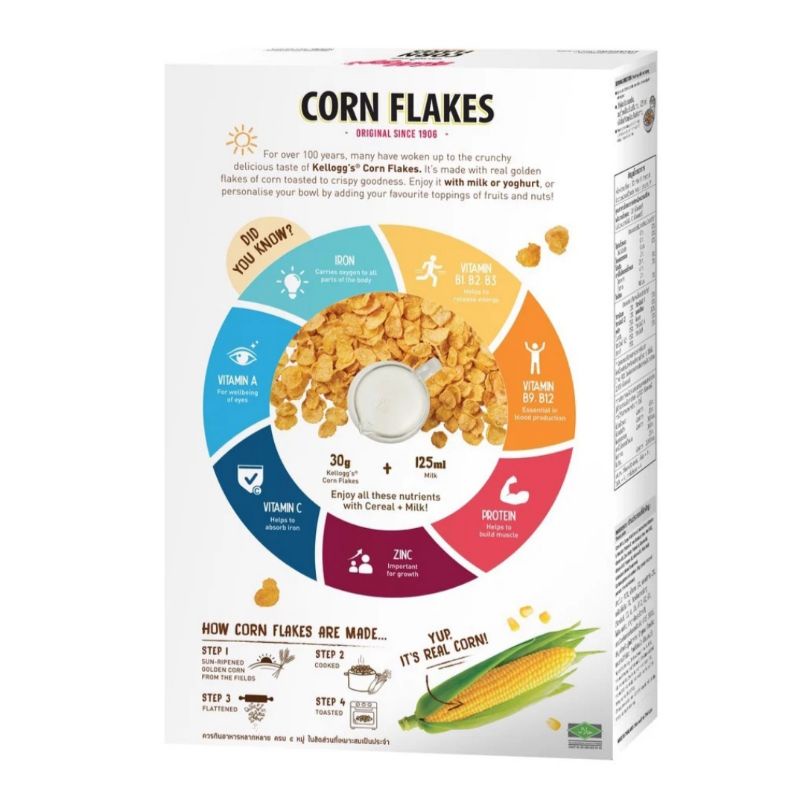 Bánh / Ngũ cốc ăn sáng Kellogg’s Corn Flakes - Hộp 150/275/500g