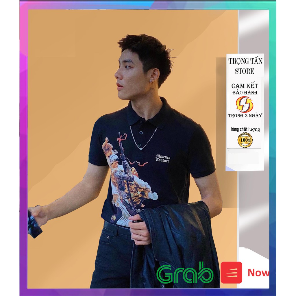 Áo Phong Nam, Áo Thun Nam Ngăn Tay Lỡ Có Cổ Thời Trang Cao Cấp in Hoa Tiết AC103 - TrongTanFashion