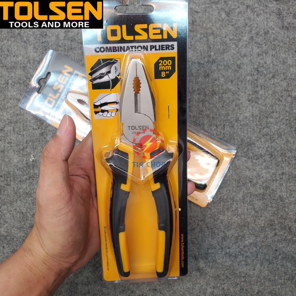 Kìm răng điện đa năng TOLSEN mũi vuông 7” 10001, 8” 10002