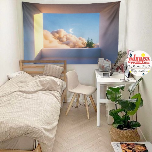 [MẪU MỚI - SẴN] Vải Treo Tường Trang Trí, vải siêu dày, họa tiết cửa sổ tạo không gian mở cho phòng ngủ | BigBuy360 - bigbuy360.vn