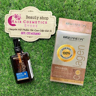 Tinh dầu dưỡng tóc khô yếu haneda collagen argan oil 60ml