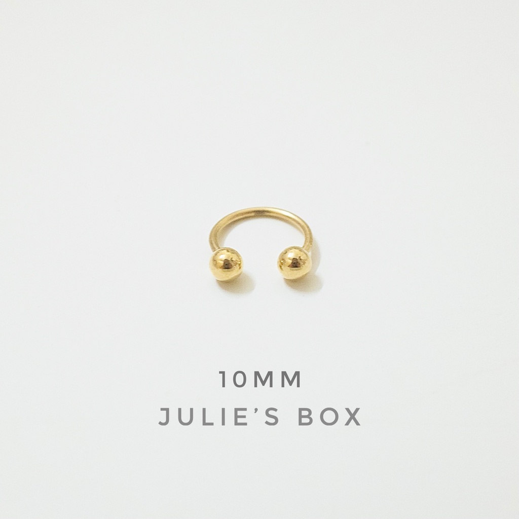 [1 Chiếc] Khuyên Tai Titan Unisex Chữ U Thân 1.2mm Màu VÀNG Không Gỉ Sét Không Ngứa Bông Tai Julies Box 66