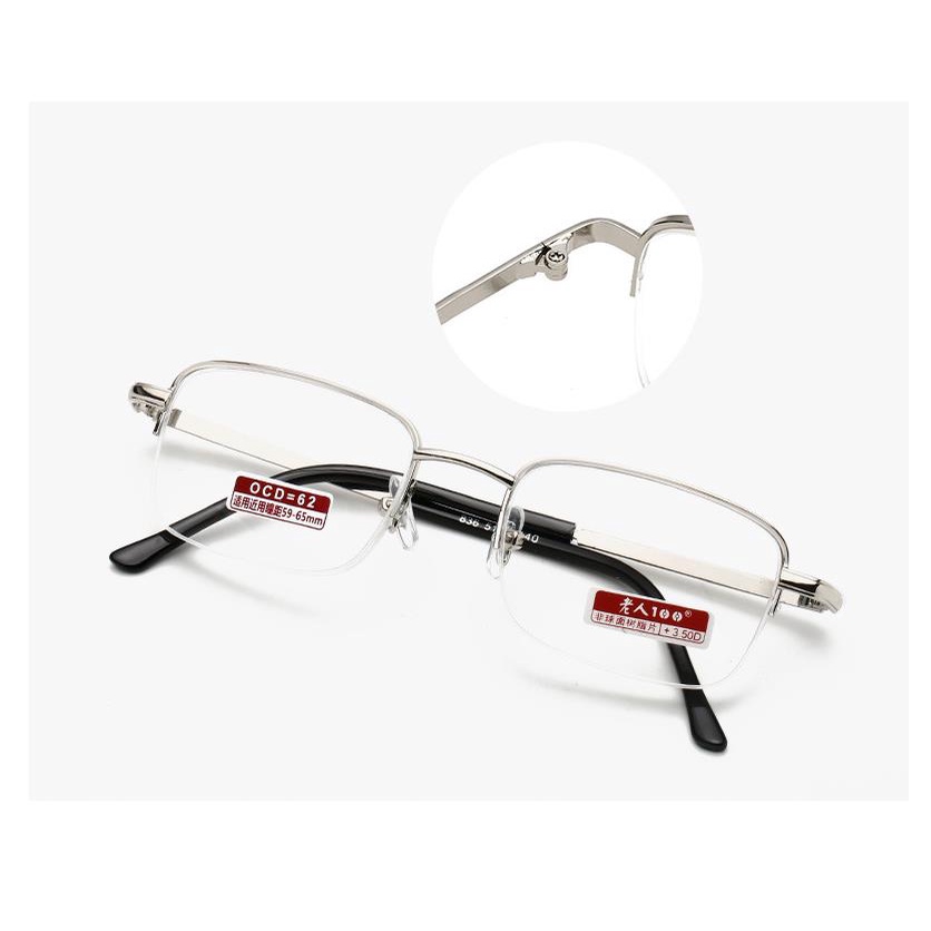 Kính đọc sách gọng nửa gọng kim loại và nhựa resin thoải mái chất lượng cao cho nam và nữ