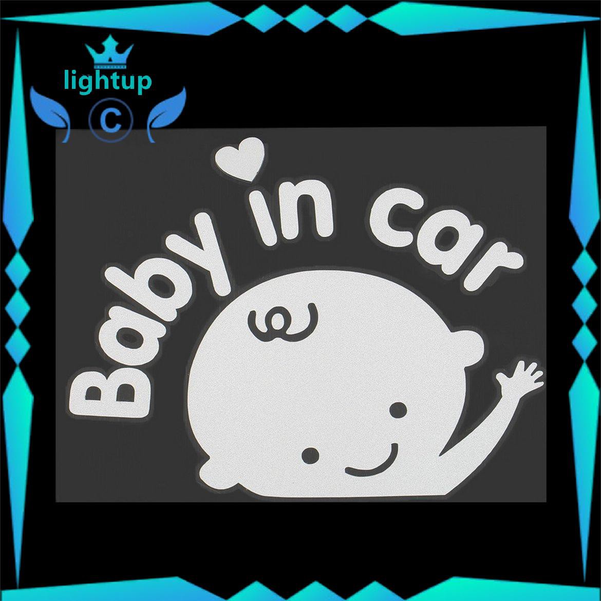 【 Nơi】Decal xe hơi BABY IN CAR (nhiều mẫu mã) Hình Dán Chữ "Baby In Car" Phản Quang "Cho Xe Hơi