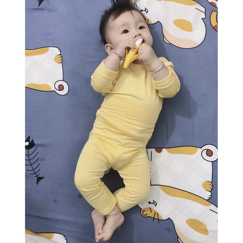 Bộ Dài Tay Cotton Thun Lạnh Cạp Cao Cho Bé 6-16kg (HN 570)