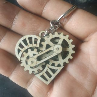 Combo 10 móc Khoá Gỗ Trái Tim