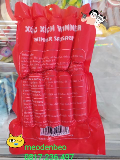 XÚC XÍCH CP WINNER 10 CÂY 500GR CHỈ GIAO QUA NOW