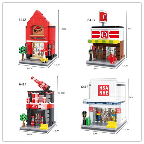 Bộ Đồ Chơi Lắp Ráp Lego Mô Hình Cửa Hàng / Đường Phố Mini Cho Bé