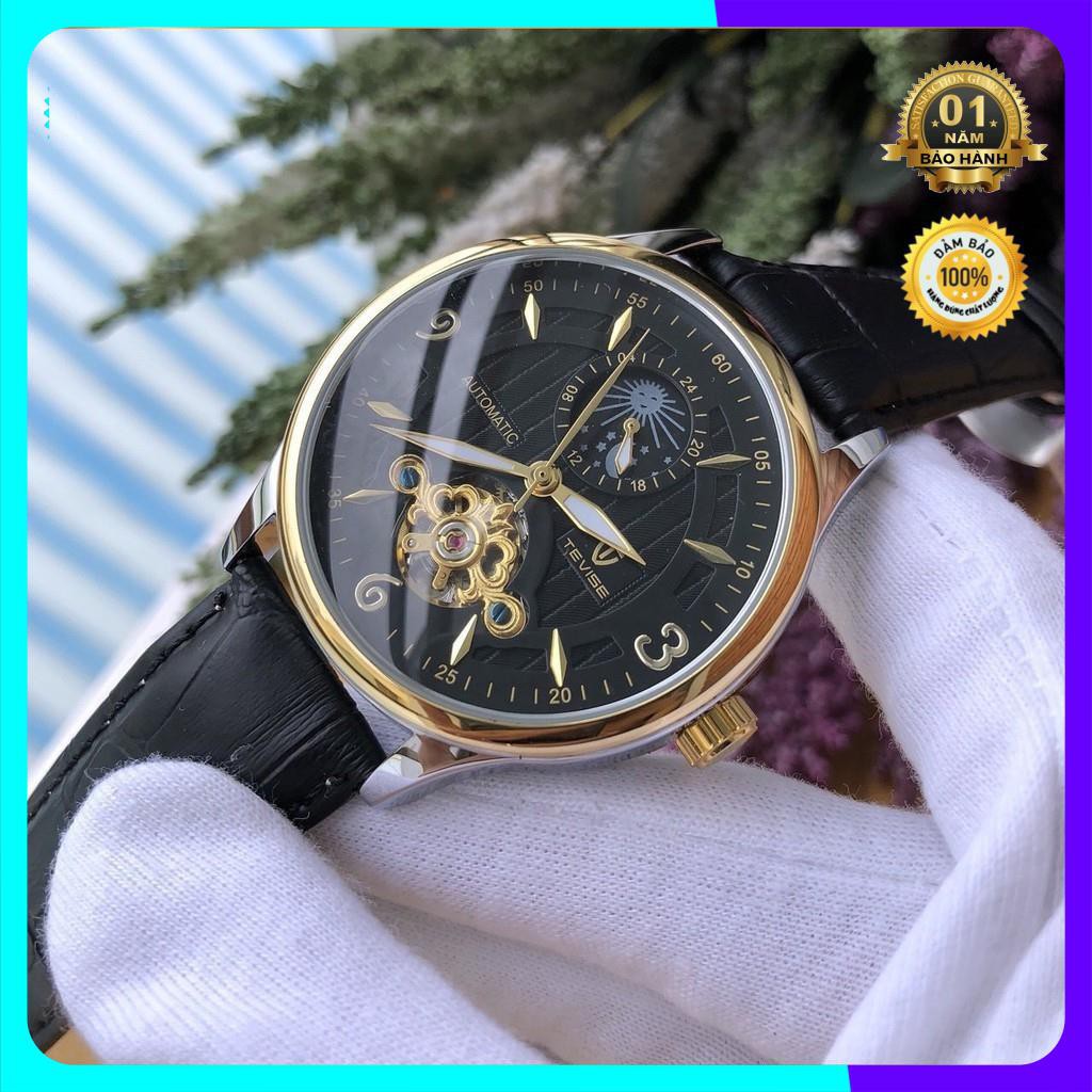 Đồng hồ cơ nam automatic dây da cao cấp cực bền hiệu tevise chính hãng (tặng kèm hộp) | BigBuy360 - bigbuy360.vn