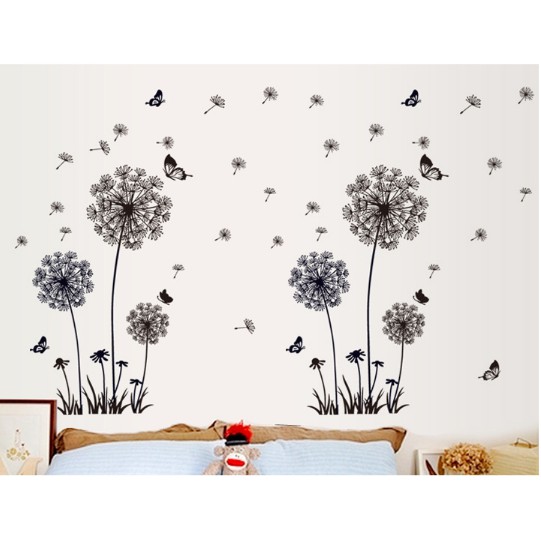 Decal trang trí Bồ Công Anh cùng Bướm