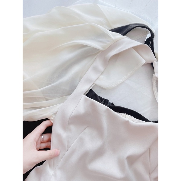 Váy phối cổ chéo tiểu thư ZARA
