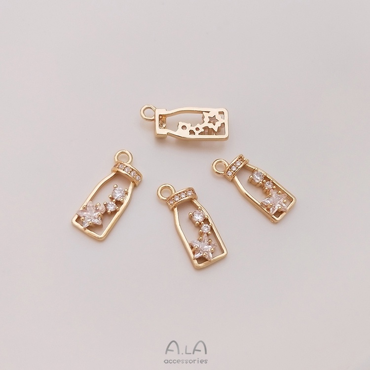 Mặt Nạ Đồng 14K Hình Giày Cao Gót Màu Vàng Kim diy Trang Sức