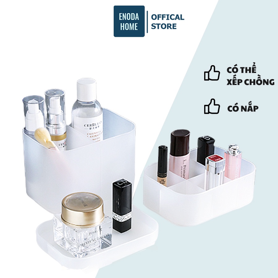 Hộp Đựng Mĩ Phẩm, Đựng Son Nhiều Ngăn Để Bàn Có Nắp Đa Năng Enoda Home R010