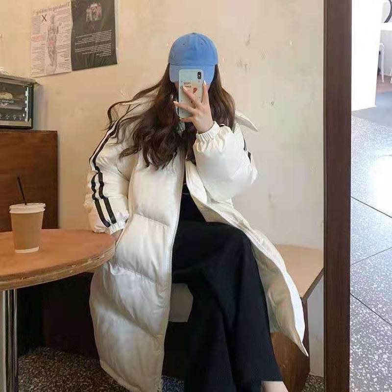 Áo phao dáng dài 3 sọc