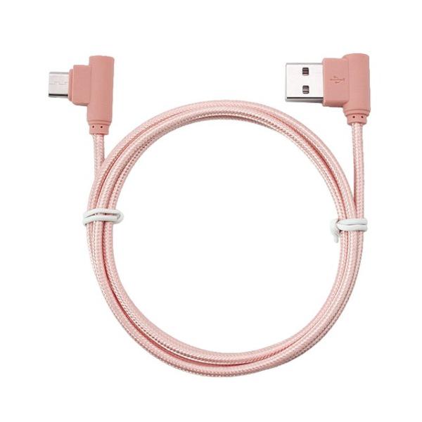 Nylon braided USB Cable Lightning/Micro USB 90 Degree Right Angle Male Data Sync and Fast Charging