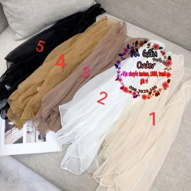 Áo Voan mỏng dáng ngắn co sẵn mã 1.2.4.5 hagauorder hagauorder
