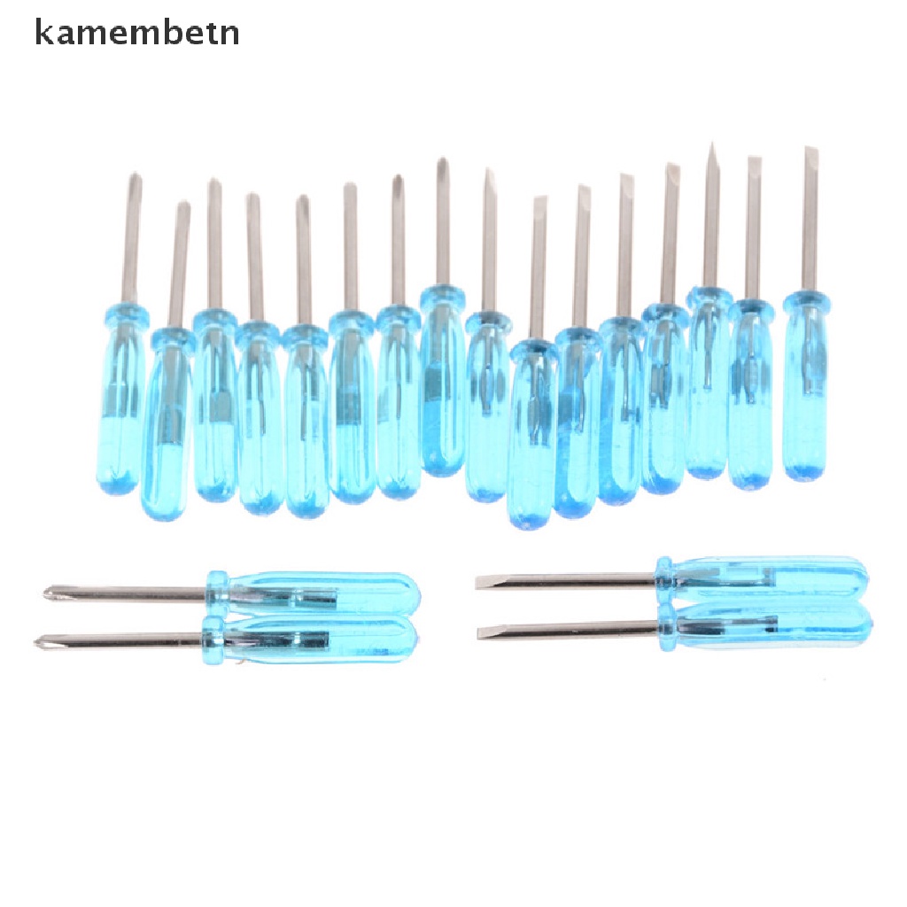 Set 10 tua vít đầu dẹt mini cầm tay bằng nhựa