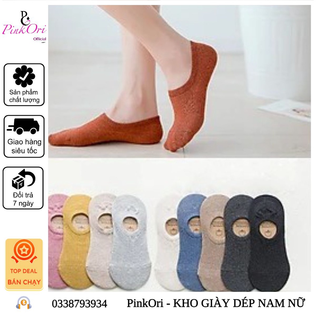 Tất Hài Trơn Gân vintage cổ ngắn - PinkOri