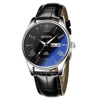 ĐỒNG HỒ NAM SENDA 8196 DÂY DA CAO CẤP, THIẾT KẾ SANG TRỌNG - HÀNG CHÍNH HÃNG